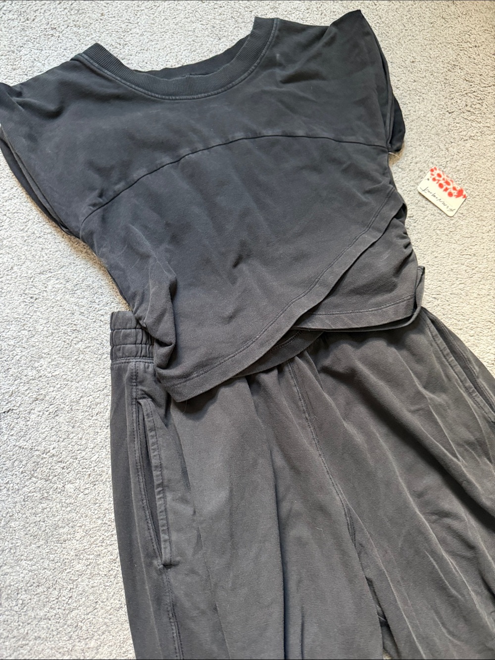 Free People Movement Hot Shot Crossover Set in Washed Black BNWT - Picture 2 of 9